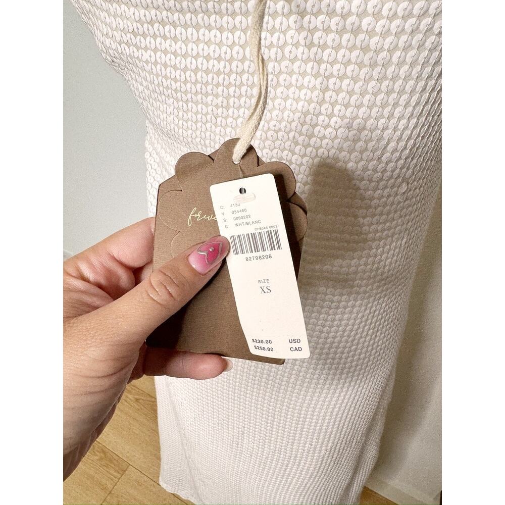 NWT Anthro Forever That Girl Strapless Slim Cream White Midi Dress Sequin Column - Picture 9 of 15